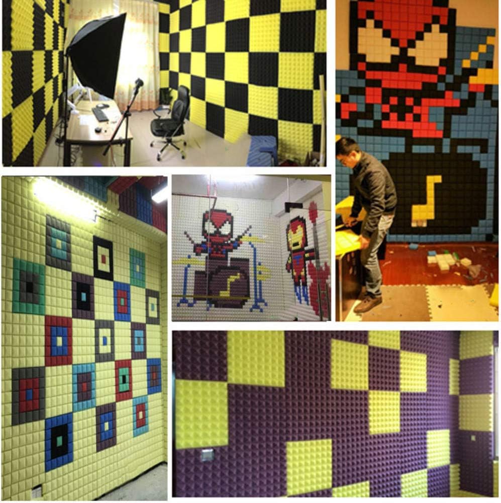 12 Pack-Acoustic Panels Studio Foam Tiles Sound Proof Padding Wedges Insulation L12" x W12"xH1"(30x30x2cm),Gray