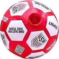 Vista 2 de Score N' Explore Interactive Sound Ball Light Up, Sound, and Counting Ball for Skills Training Fútbol de Estados Unidos Rojo