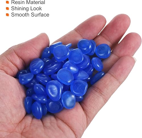 Vista 20 de MECCANIXITY 200 piedras brillantes de 0.512-0.669 in brillantes para decoración en la oscuridad, piedras luminosas, decoración de bricolaje naranja