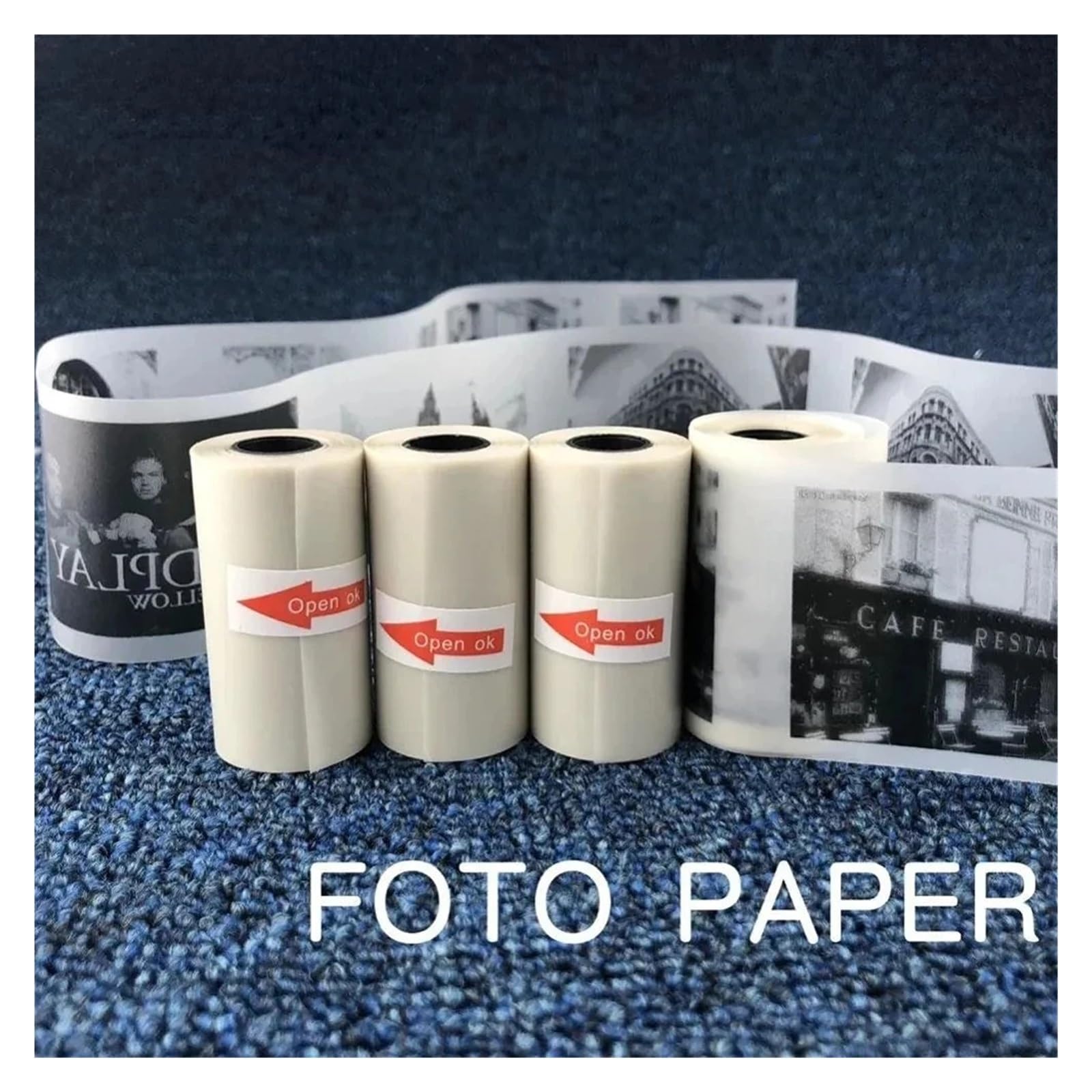 Rolka papieru do drukarek fotograficznych, Rolka papieru termicznego 57x25mm przezroczysta samoprzylepna do mikrodrukarki termicznej 1-20 szt.(20PCS Transparent)