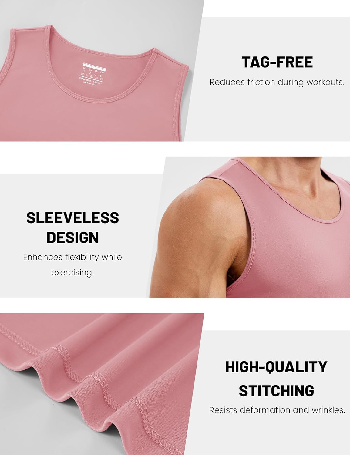 MAGCOMSEN Men's Sleeveless Shirts Quick Dry Workout Tank Tops UPF 50+ Athletic Gym Muscle Shirts for Summer - Image 5