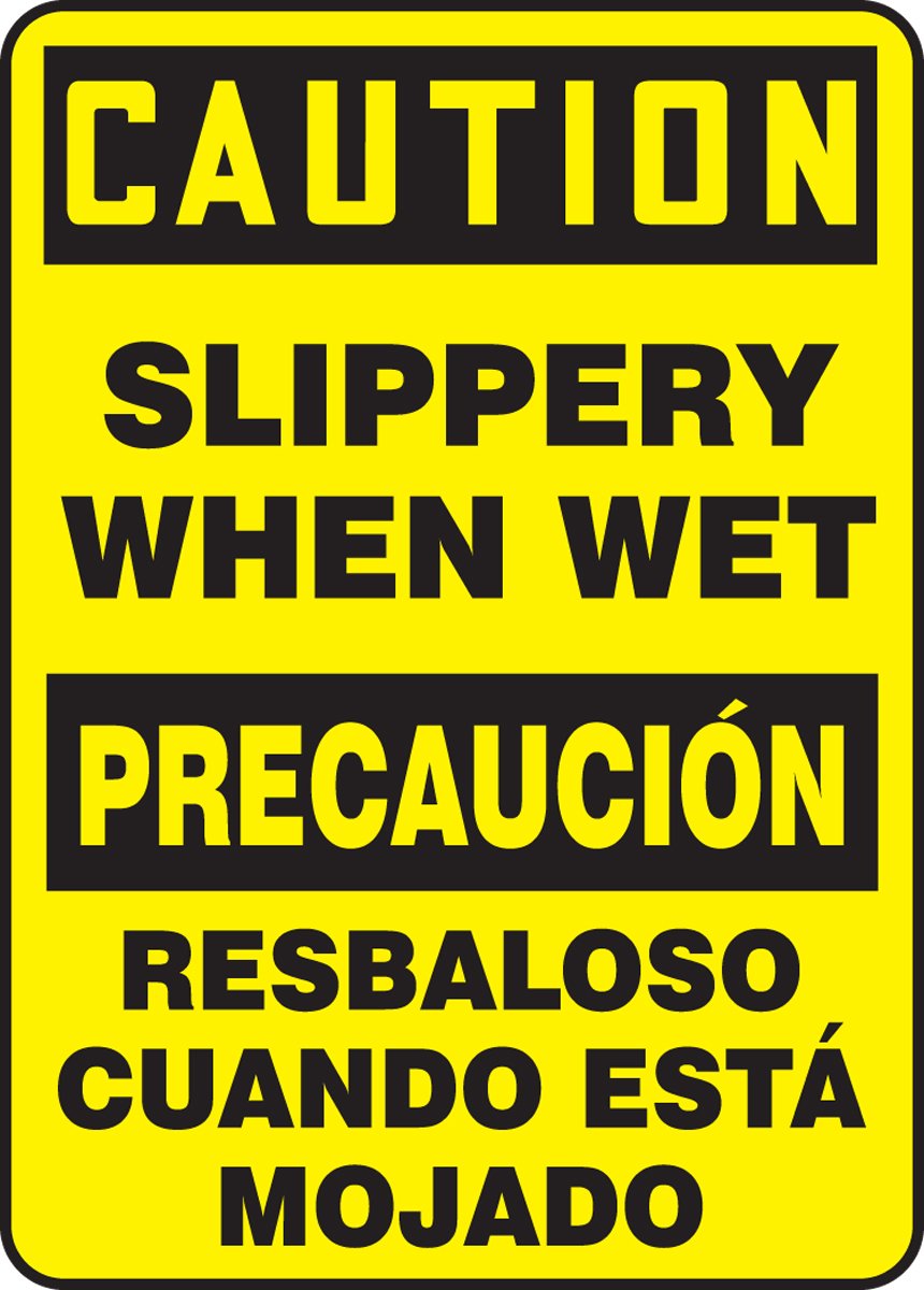 Panneau attention sol glissant robuste en plaque aluminium rigide