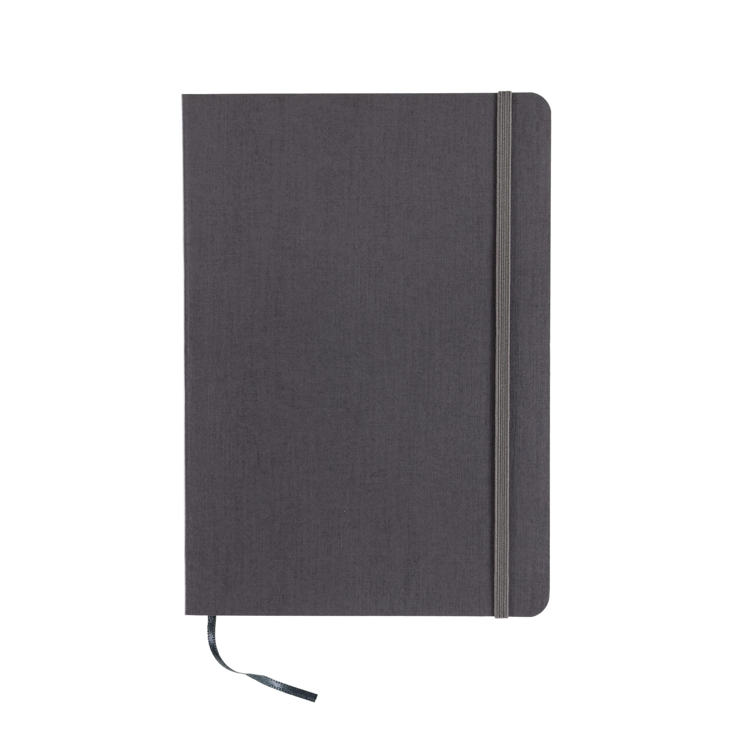 FabrianoEcoqua Plus Stitch-Bound Notebook, 5.8" x 8.3", A5, Graph, Gray