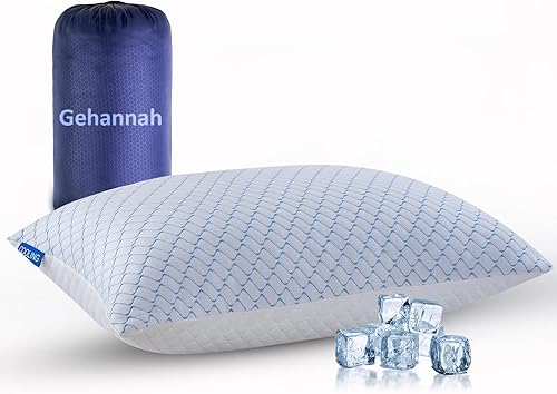 Gehannah Almohada de viaje Almohada comprimible para acampar de gran tamaño para dormir, almohada de espuma viscoelástica triturada con bolsa de