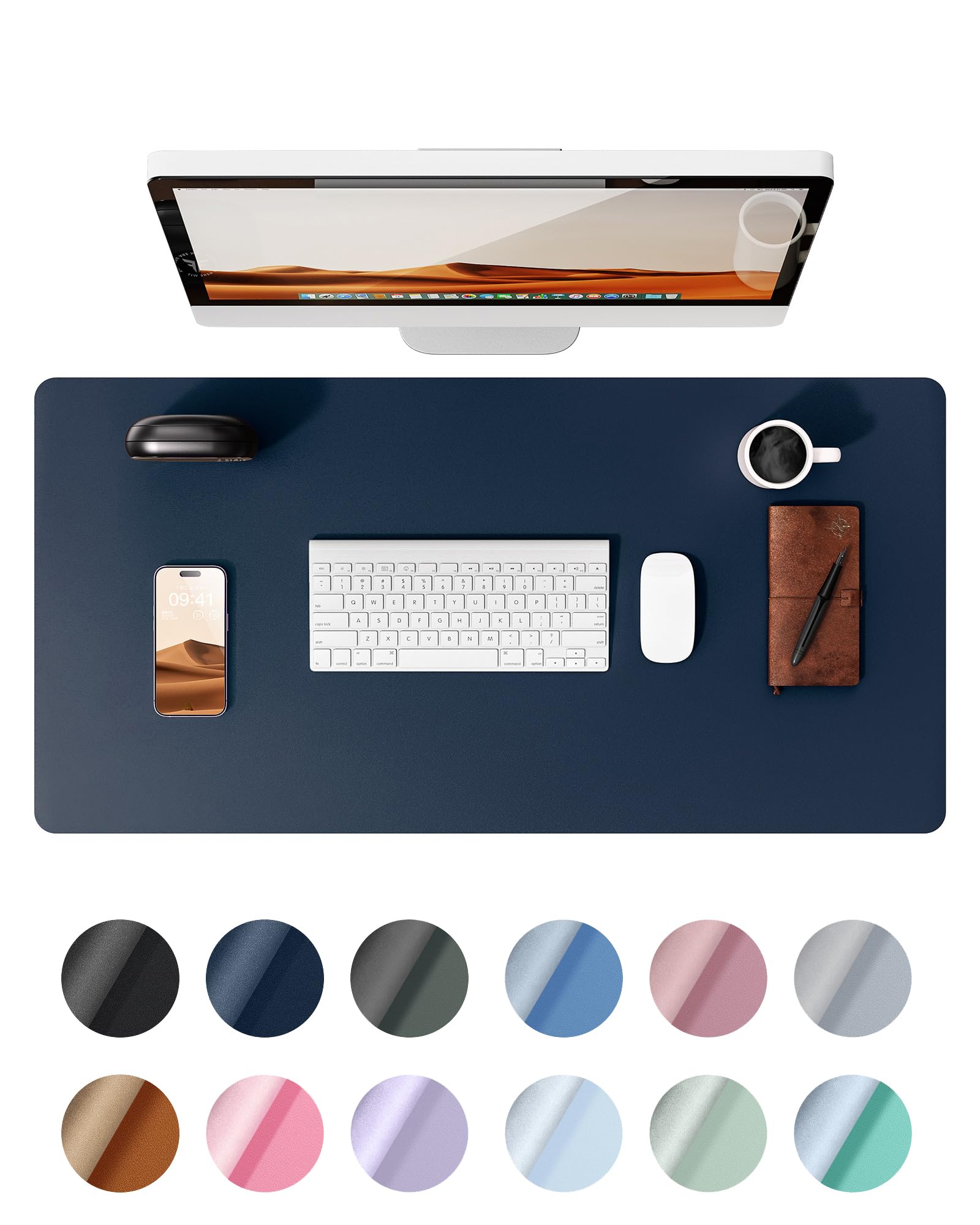 YSAGi Schreibtischunterlage, Premium Leder Mauspad XXL, Rutschfeste Tischunterlage Schreibunterlage, Multifunktionales Office Mousepad Schreibtisch Zubehör für Büro & Homeoffice
