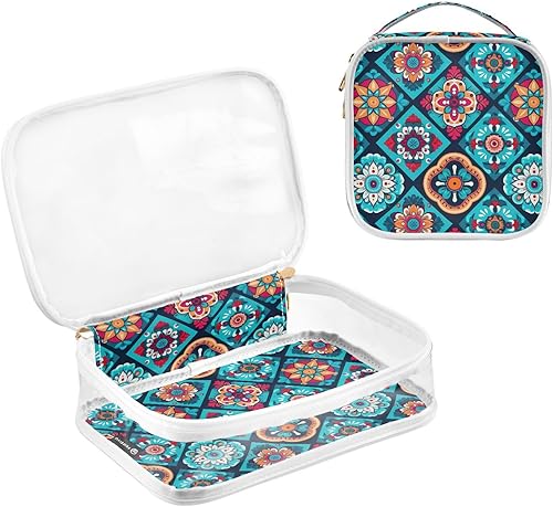 Miniatura 3 de Colorful Mandala Boho Clear Toiletry Bag for Traveling,2 Pack Makeup Cosmetic Bag with Zipper,Travel Bag for Toiletries,Travel Essentials 21215033