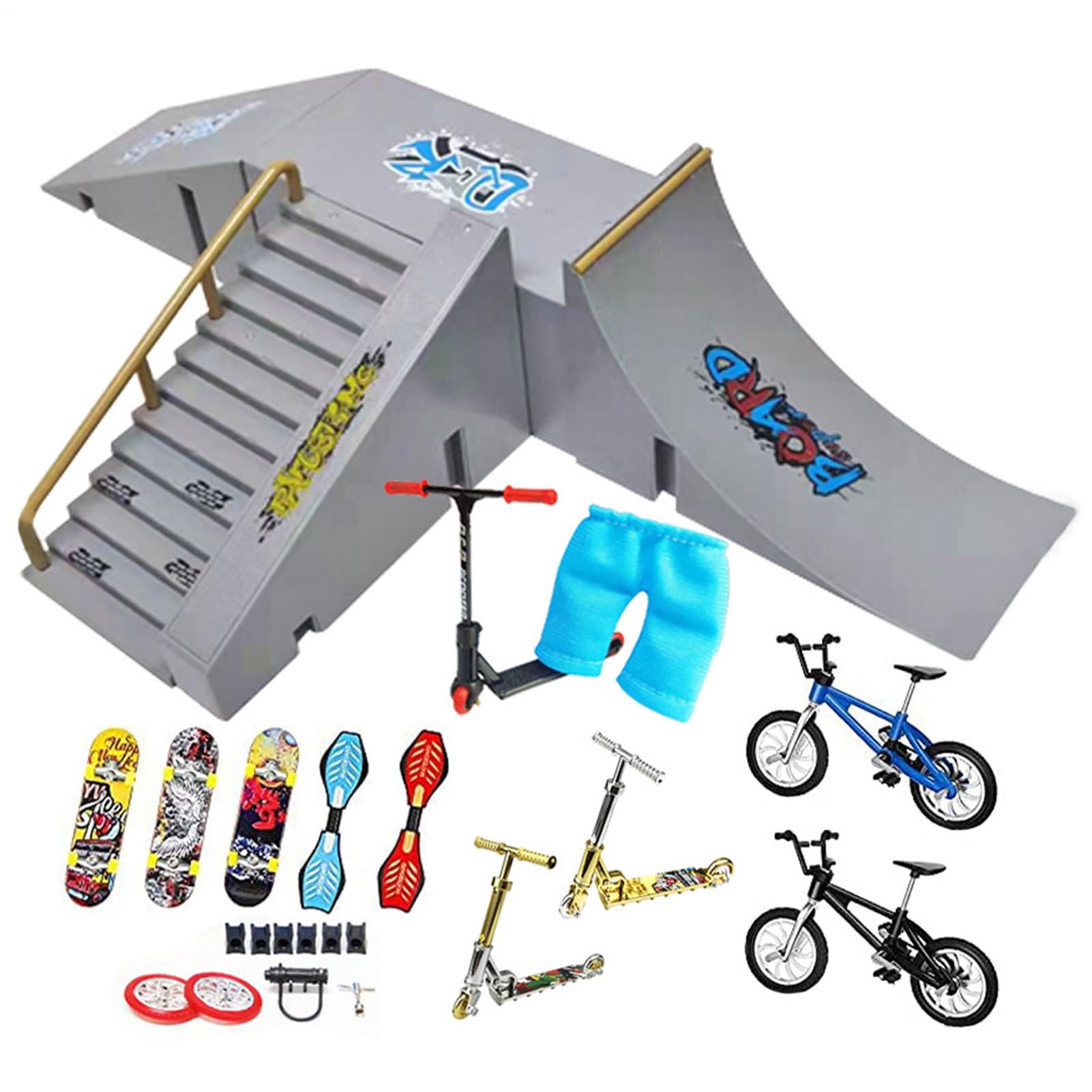Juego de monopatín de Dedo, Piezas de Parque de Dedos, Mini monopatín, Modelo de rampas, Educativo, para coleccionistas de Regalos, Habilidad Creativa