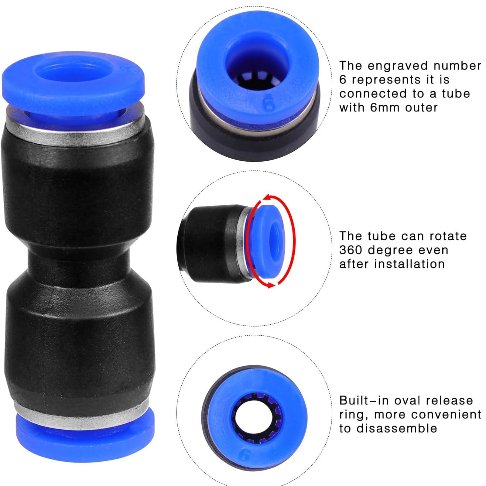50 Pezzi Raccordo Pneumatico, Attacco Rapido Aria Compressa | Accessori Compressore Aria,Accessori Camion, Per Connessione Rapida Del Tubo Dell'aria（1/4", 1/8", 1/2", 3/8" ）