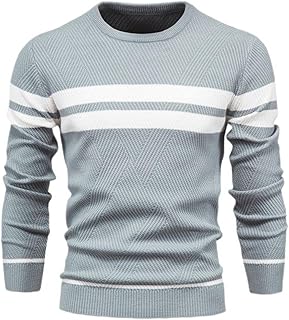 Suéter de otoño para hombre, cuello redondo, manga larga, cálido, delgado, casual, a la moda, para hombre
