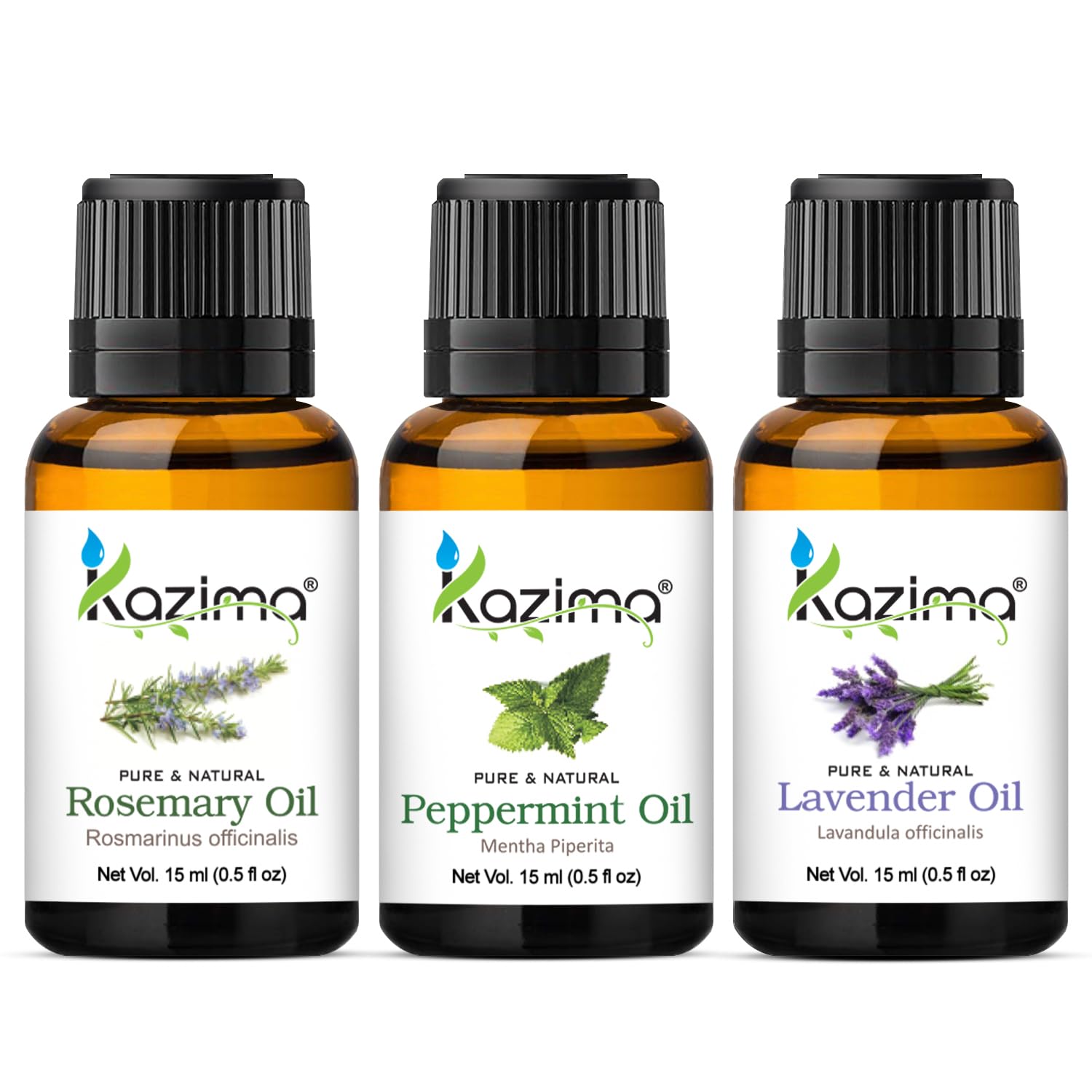 KAZIMA Essential Oils - Rosemary Oil, Peppermint Oil & Lavender Oil (Combo Pack of 3) 15 ml Each-picture-34