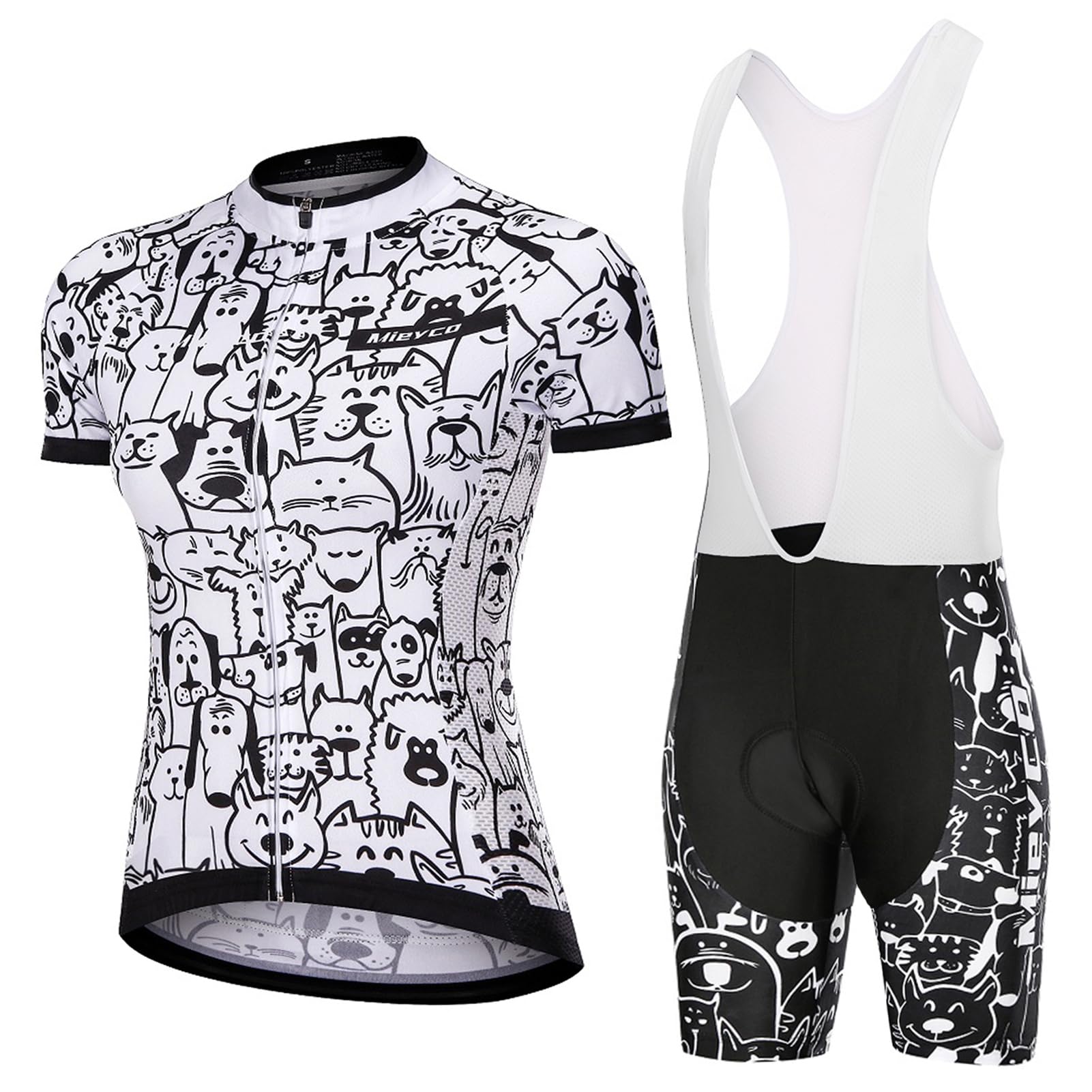 Conjunto Ciclismo Mujer Verano Ropa Bici MTB Manga Corta Maillot Ciclista,Traje Bicicleta Camiseta Ciclo y Culotte Tirantes con 19D Gel Acolchado,Completa Jerseys Transpirable Secado Ráido