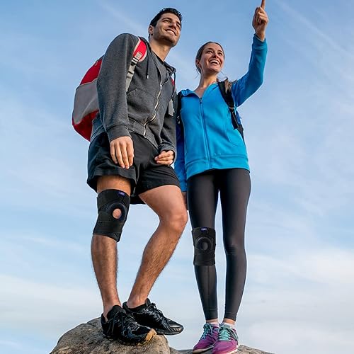 Miniatura 4 de Rodilleras ajustables para aliviar el dolor de rodilla con almohadillas de gel para rótula y estabilizadores de doble lado, soporte de rodilla para