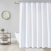 Vista 6 de Dynamene Cortina de Ducha Larga de Tela Blanca - Cortinas de Ducha de Tela de Nido de Abeja Texturizadas y Resistente para Baño, 256GSM Juego Grande