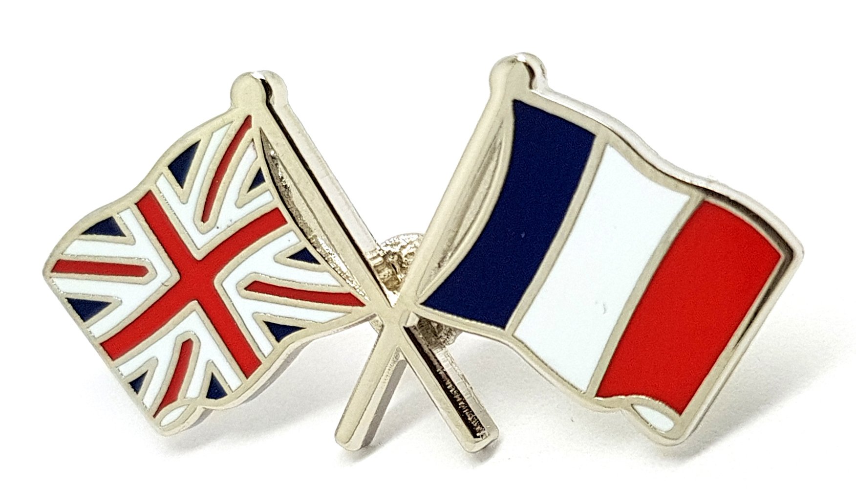 UK France Friendship Flag Pin Badge