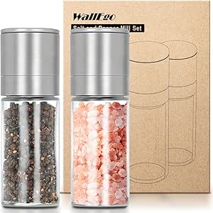 Set Macinapepe E Macinasale In Legno - Macinino Spezie Con Regolazione Da Fine A Grossolano, 2 Pezzi Nero+Bianco - Foto 3