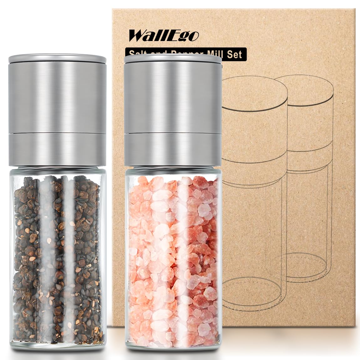 Mini Macina Sale Pepe Macinasale Nucleo ceramico regolabile macinapepe, Macinato
