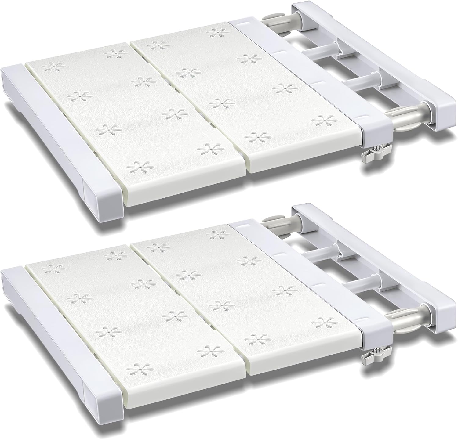 Gerrii 2 Pcs Closet Tension Shelf Rod Expandable Shelf Locker Organizer Adjustable Metal Storage Rack Scalable Layered Divider Separator for Cabinet Wardrobe Kitchen Bathroom (10.83''-17.91'') 2 10.83''-17.91''