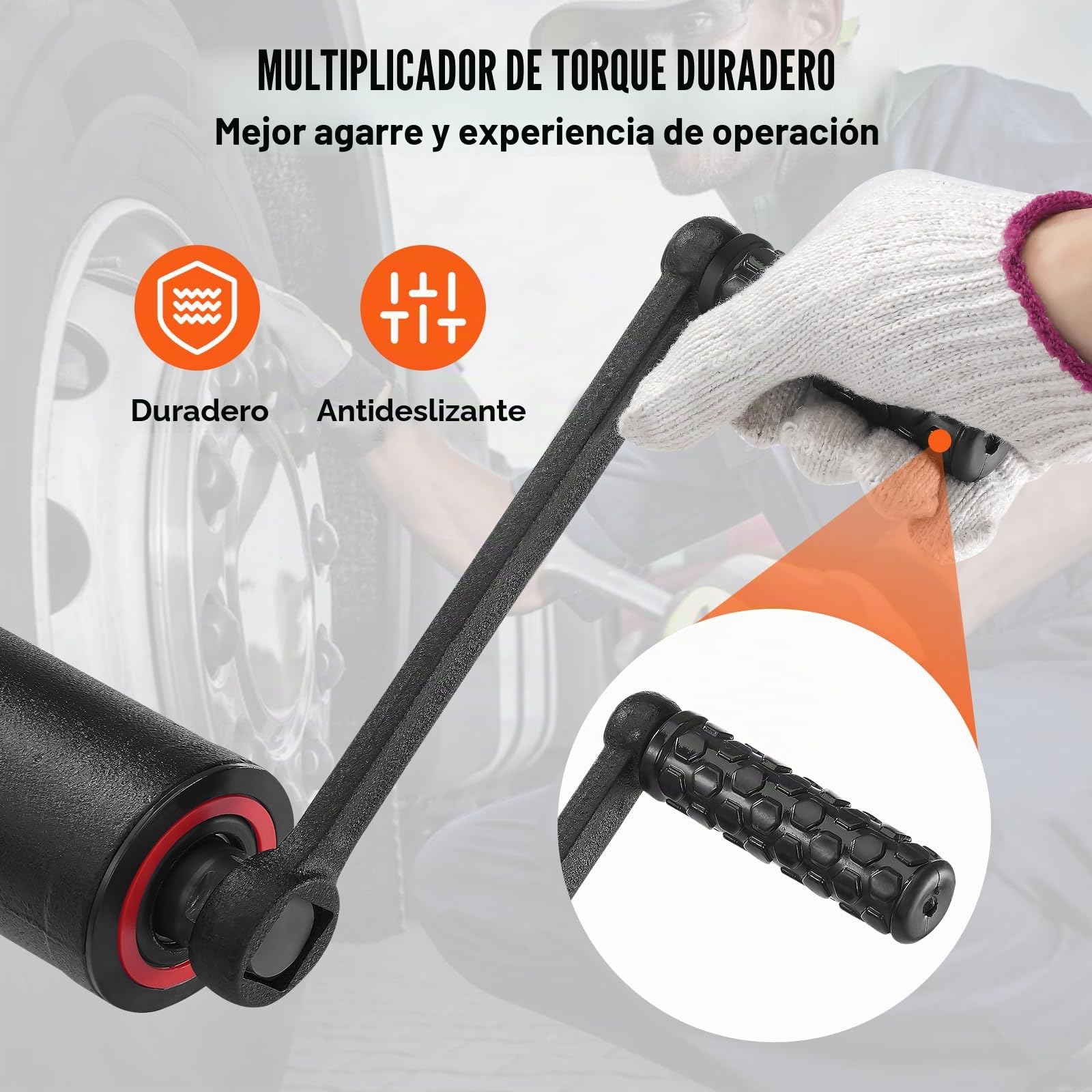 VEVOR Llave Multiplicadora de Par 25,4 mm Relación 1:58 Multiplicador de Fuerza con 4 Vasos Caja Multiplicadora de Par de Acero de Aleación para Quitar Tuercas de Rueda Coche Taller Garaje