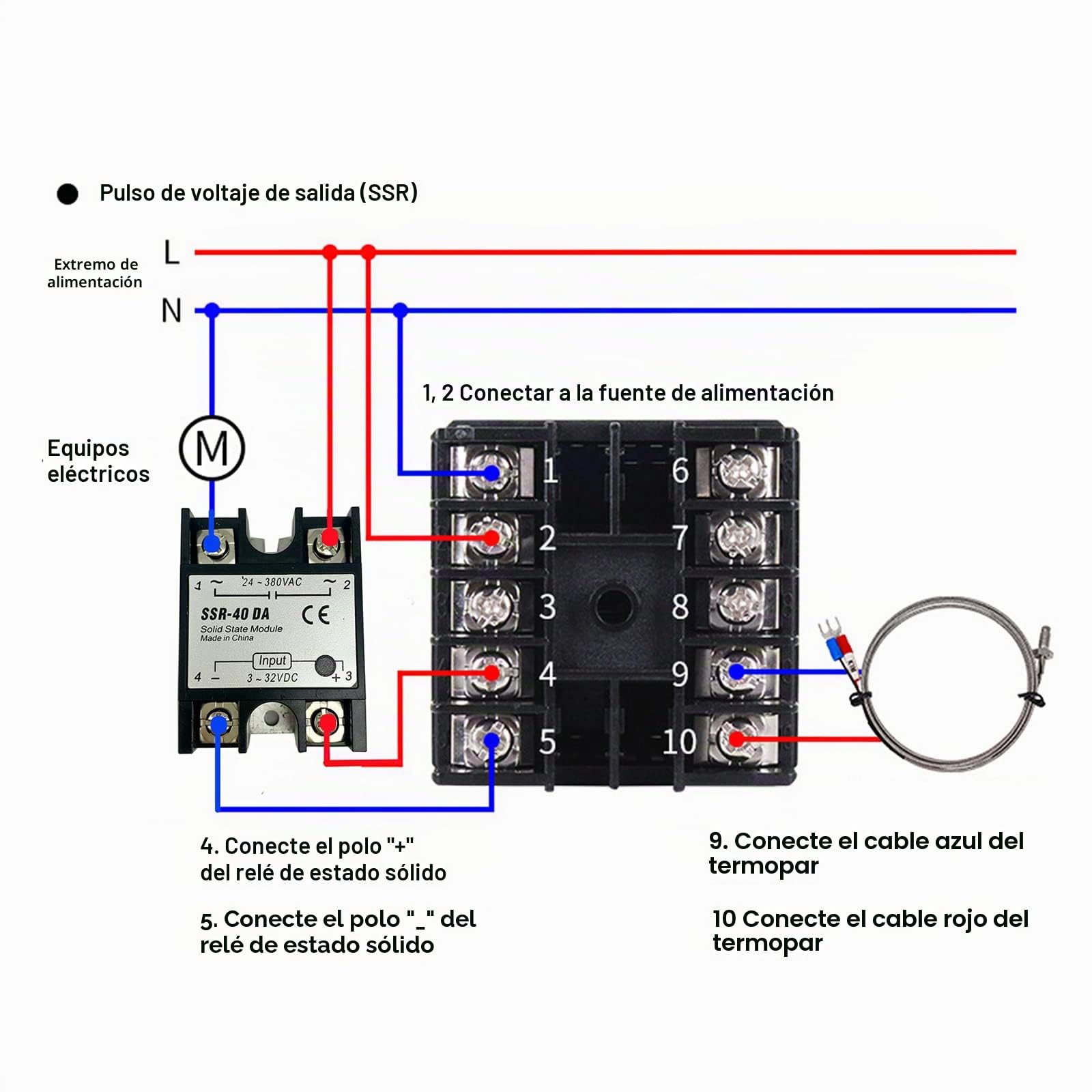 Regulador de temperatura digital REX-C100, 0 ℃ ~ 1300 ℃ Alarma PID Controlador de temperatura, Digital Smart Termostato Relé SSR Salida, Tipo K Termopar
