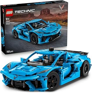 لعبة سيارة السباق الزرقاء شيفروليه كورفيت ستينجراي من تكنيك، مجموعة نموذجية بمحرك متحرك ذي 8 أسطوانات وتفاضلية، هدية قابلة للتجميع للأولاد والبنات من سن 9 سنوات فما فوق من ليجو - 42217