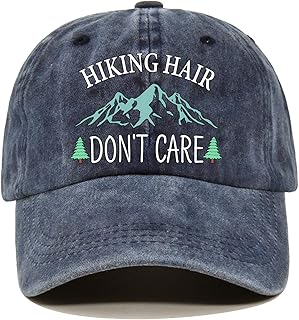Hiking Hair Don't Care Baseball Cap, Vintage Adjustable Cotton Cap, Birthday Thank You Gifts