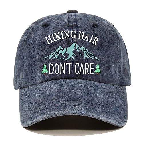 Hiking Hair Don't Care Baseball Cap, Vintage Adjustable Cotton Cap,