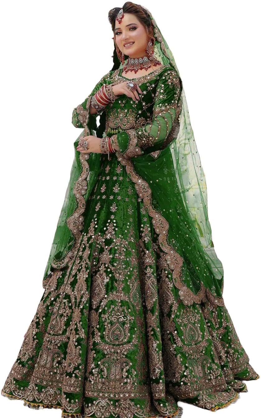 Women Wedding Wear 9000 Markable Velvet Lehenga With Beautiful Embroidery Work Bridal Wedding 4679