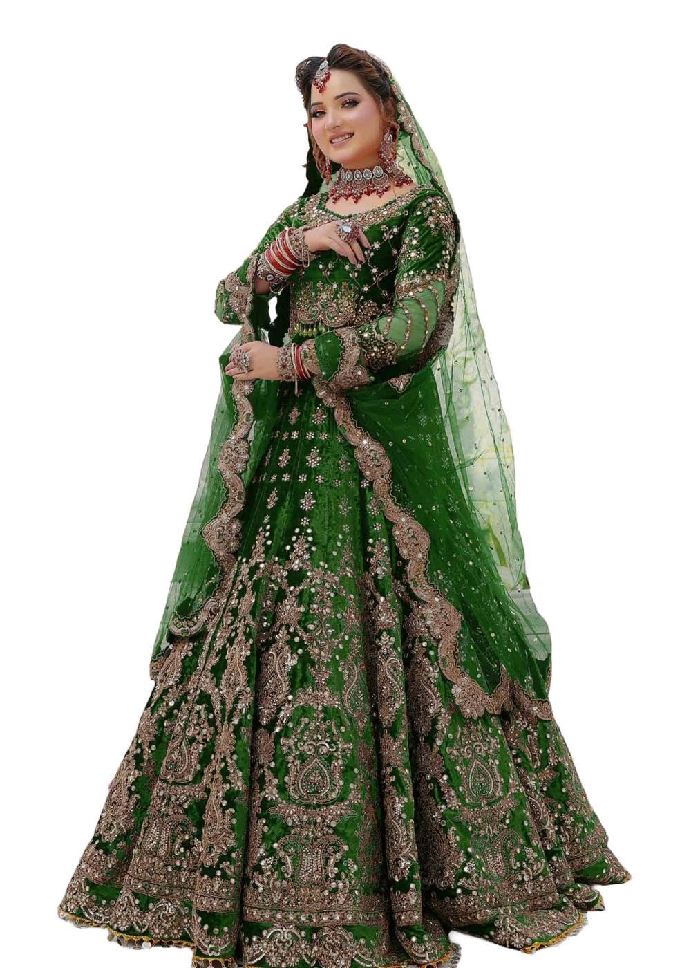 ETHNIC EMPORIUM Women Wedding Wear 9000 Markable Velvet Lehenga With Beautiful Embroidery Work Bridal Wedding