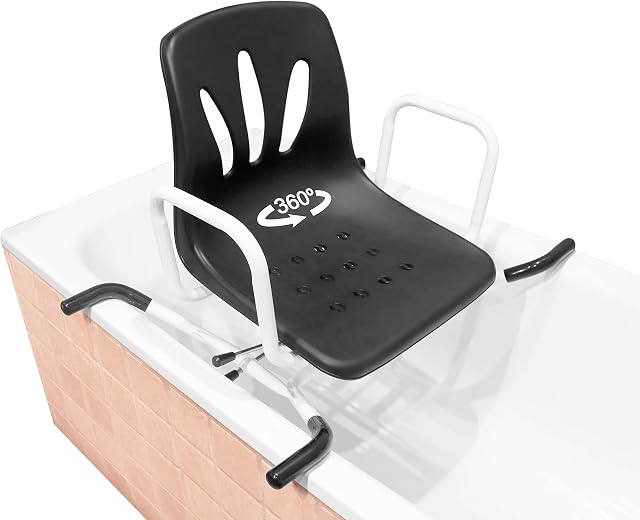 PEPE - Swivel Bath Seat for Elderly 360º, Rotating Bath Chairs for Seniors, Non Slip Bathtub Seat for Adults, Bathroom Chairs with Arms, Swivel Bath Transfer Seat for Disabled, Swivelling Bath Seat