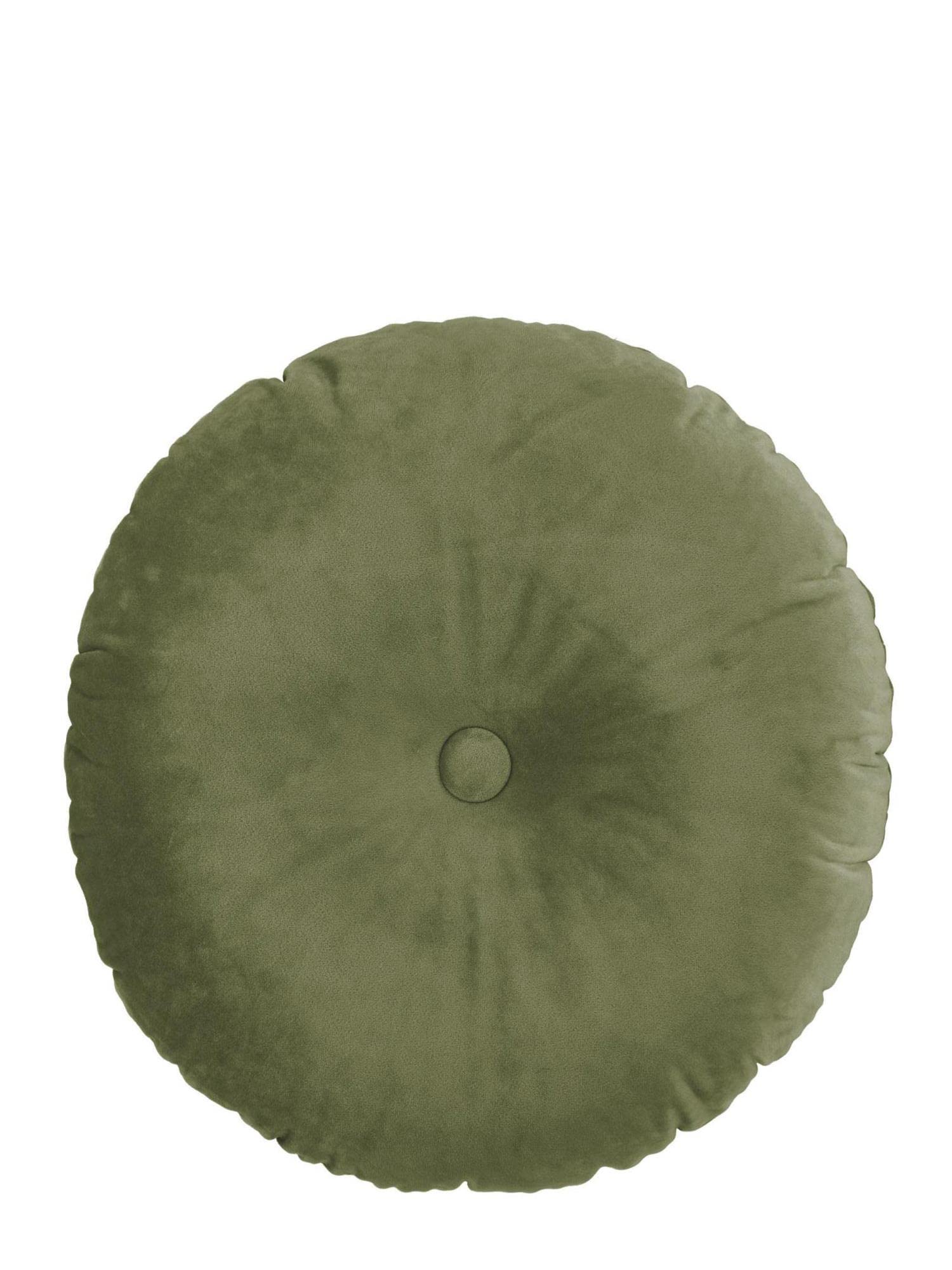 ESSENZA Dekokissen Naina Moss, Ø 40 cm - 100% Polyester Samt - Uni