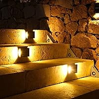 Vista 8 de MSUIINT Luces solares para valla, 4 luces para exteriores, lámpara solar de pared para cubierta, 4 luces LED, iluminación de abajo, impermeable