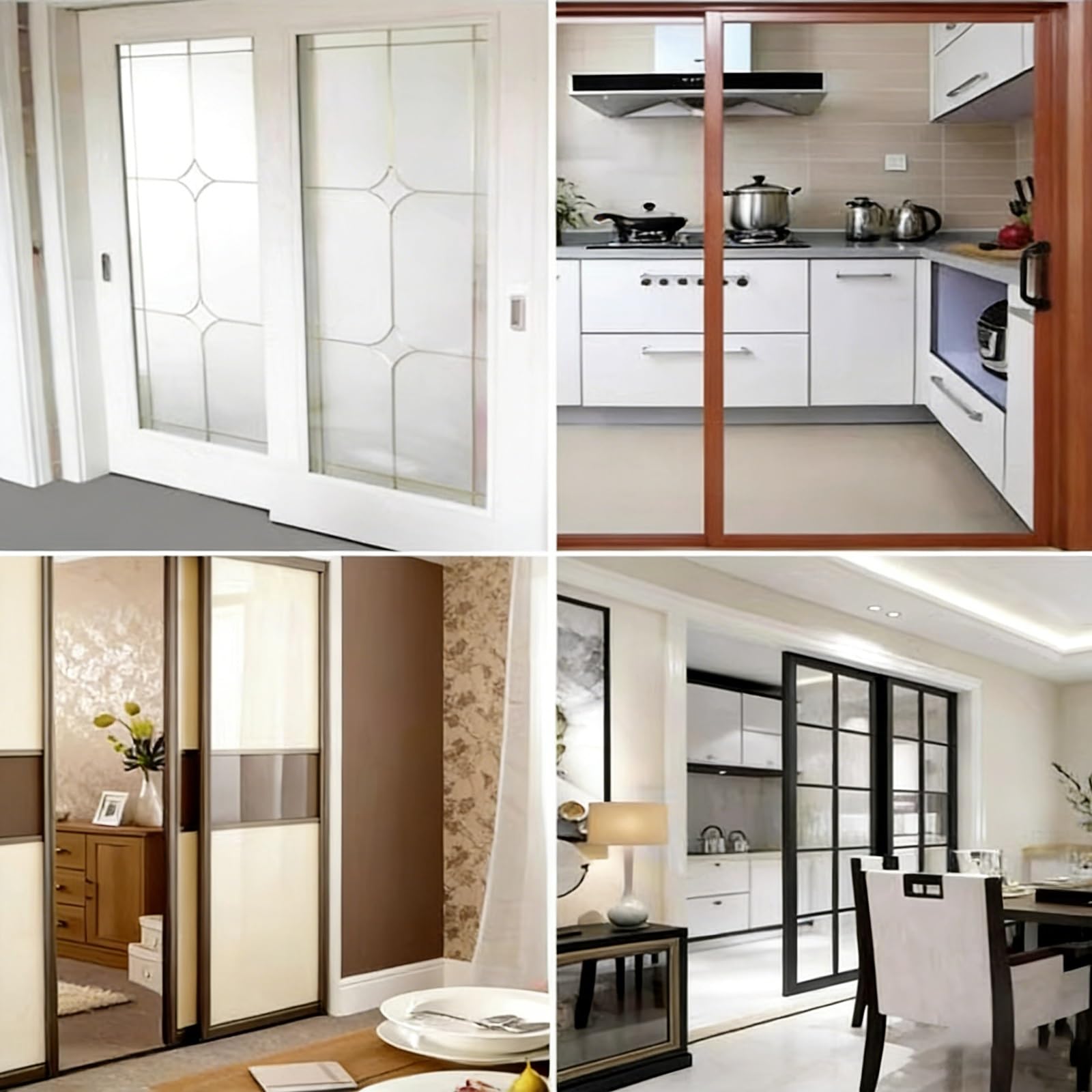 Kit de herrajes para Puertas corredizas de Granero con Sistema de derivación para 2 Puertas - Sistema de Doble riel de Alta Resistencia para armarios y Puertas corredizas (3,4 m) - Instalaci