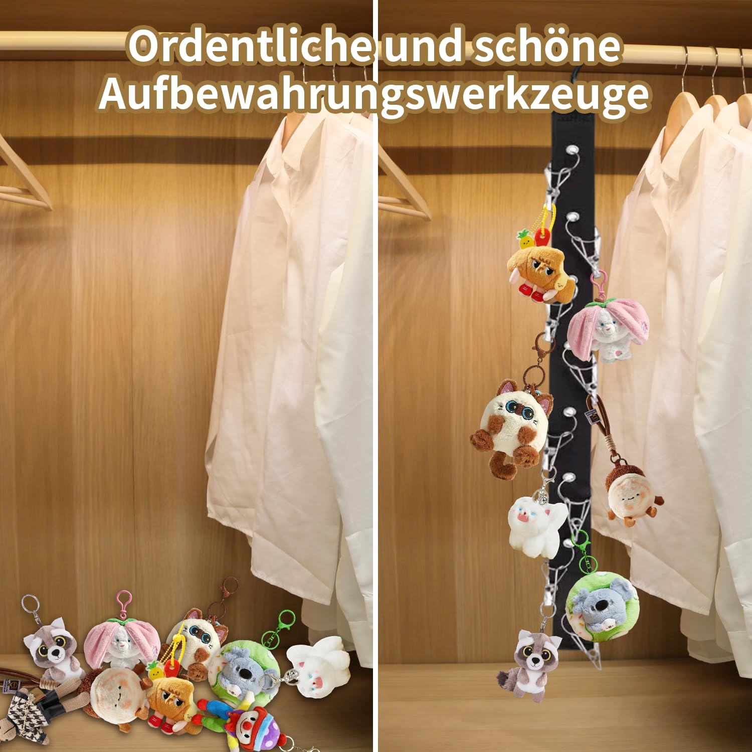 2er Pack Stofftier Aufbewahrung, Hängende Kuscheltier Aufbewahrung Aufbewahrung Kuscheltiere mit 8 Klammern für Puppen, Plüschtiere, Mützen & Deko für Spielzeugaufbewahrung Kinderzimmer, Schwarz