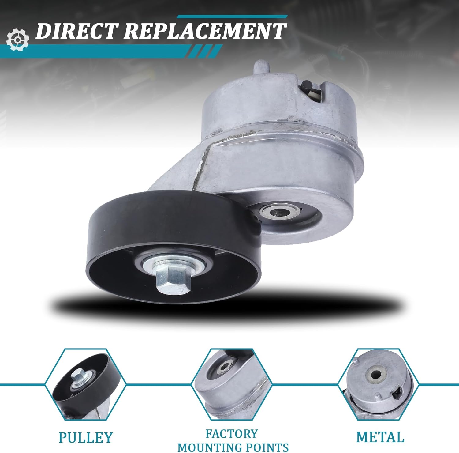 IRONTEK 419-211 Belt Tensioner Assembly with Pulley Compatible for Ford E-150 E-150 Club Wagon E-150 Econoline E-150 Econoline Club Wagon E-250#38138 89260 305260 49232
