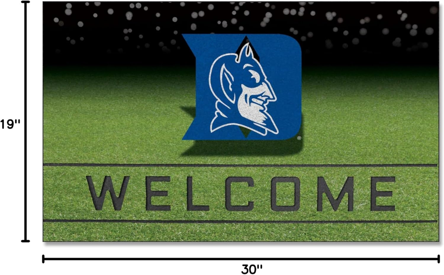 FANMATS 19967 Duke Blue Devils Crumb Rubber Outdoor Door Mat - 18in. x 30in.