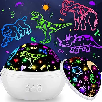 Dinosaur Toys Night Light for Kids 3-5 Year Old Star Projector 360? Rotation with 9 Colors Mode Perfect Dinosaur Room Decor Birthday Gifts for 2-10 Year Old Boys and Girls
