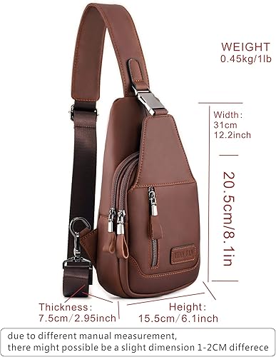 Miniatura 7 de YUAN FAN Bolso bandolera de cuero para hombre, bolso de transporte oculto para el pecho, bolso de viaje antirrobo