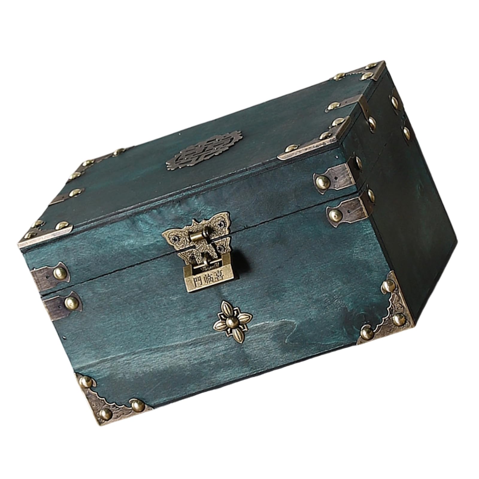 Tsophreniq European Styles Storage Box Sturdy Wood Travel Case with Ample Space for Personalize Items Organization Travel Suitcases