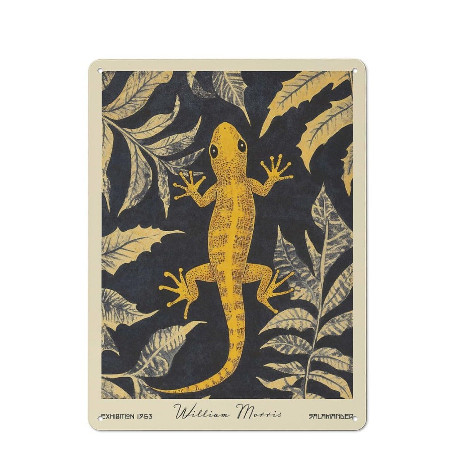 Junmoney Style-19 William Morris Salamander Rustic Metal Plaque 40X30cm For Café Or Restaurant, Wall Decor For People Reorganising Café And Restaurant