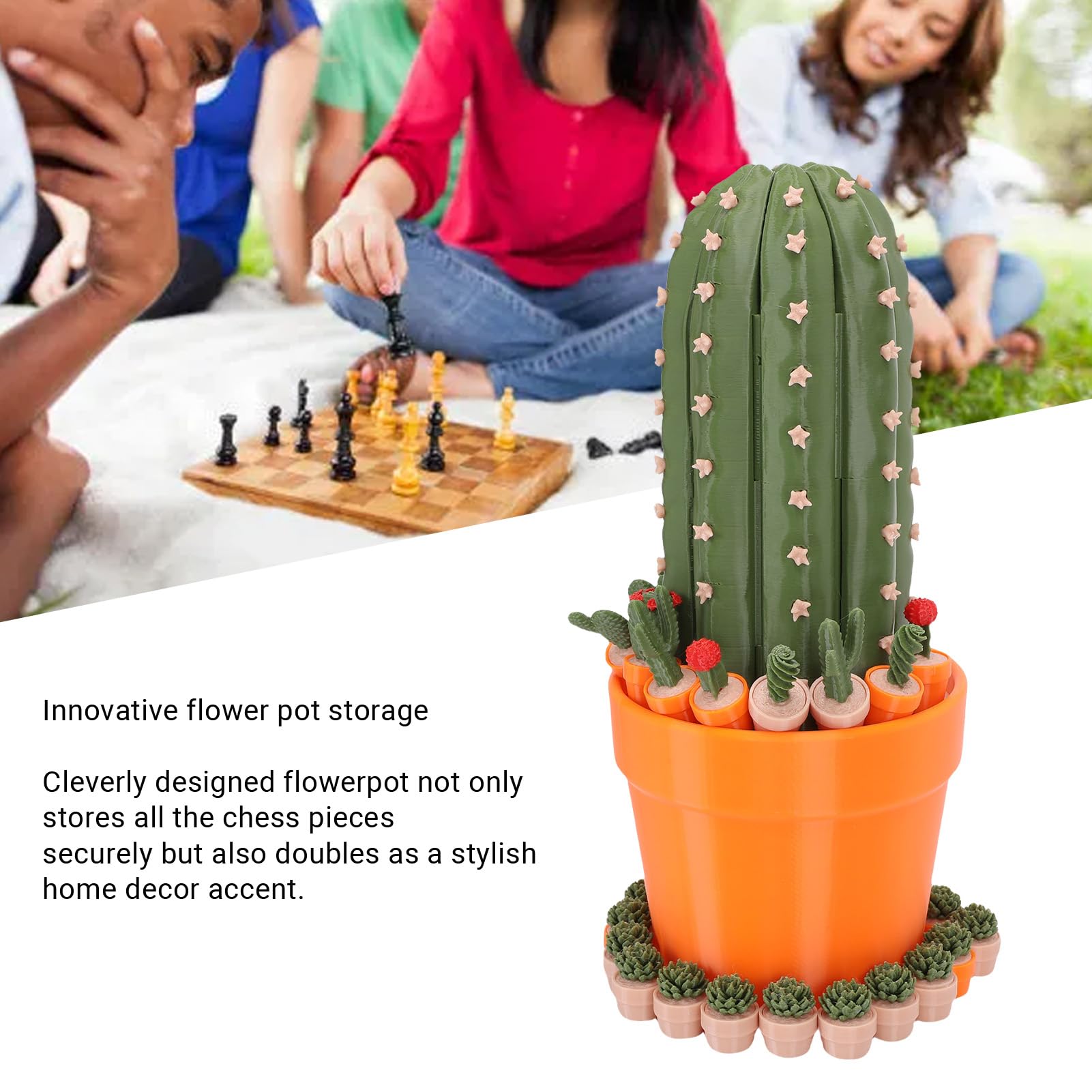 Fabater Set di Scacchi Arrotolabile con Piante, Gioco Creativo e Pratico per gli Amanti degli Scacchi, Scacchiera Portatile per Tutte le età