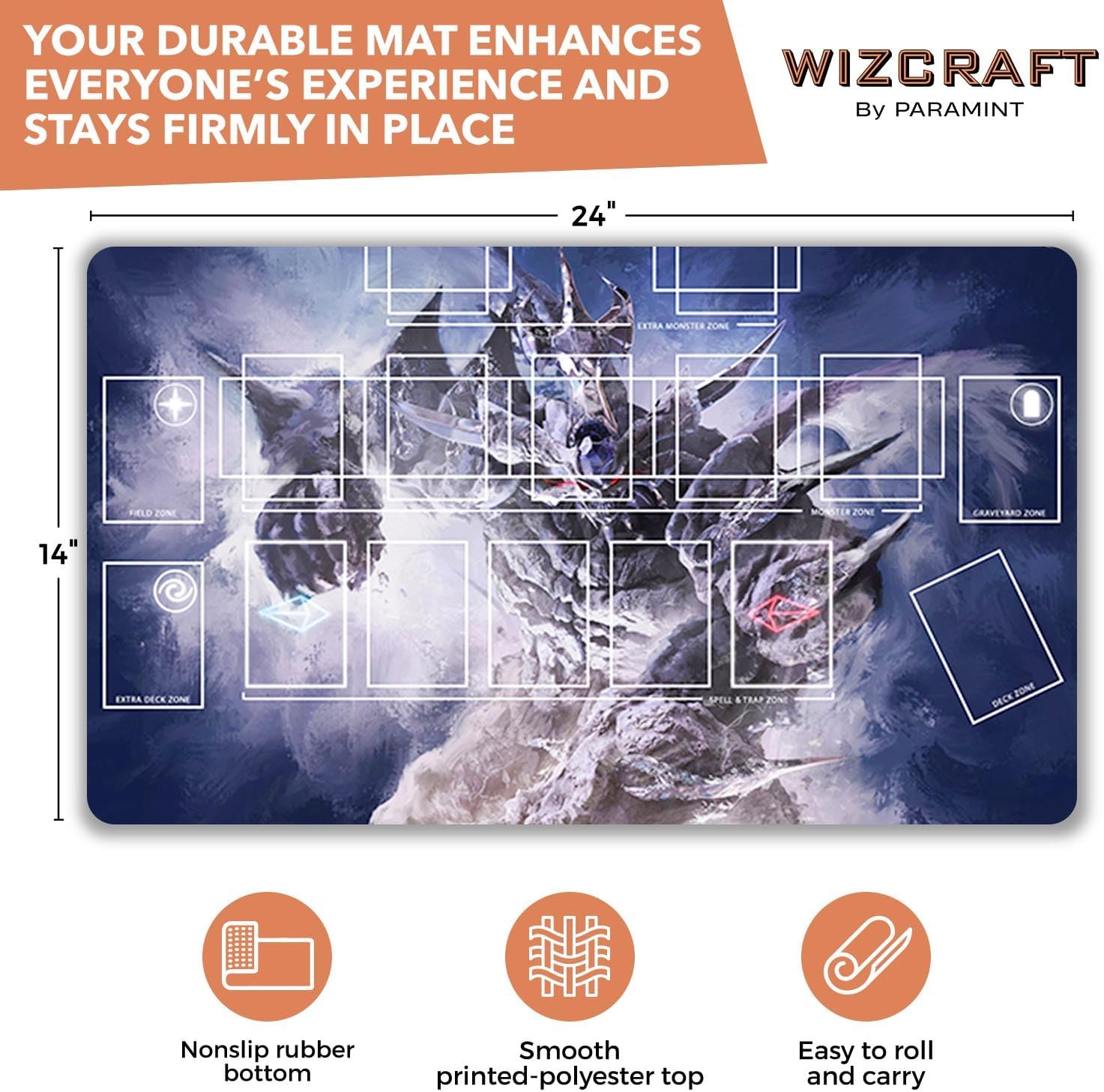 Obelisk The Tormentor, One-Player (Stitched) - TCG Playmat – Master Rule Duel Field Zones, Large 1-Player Japanese Anime Card Game Mat - Original Play Mat Art