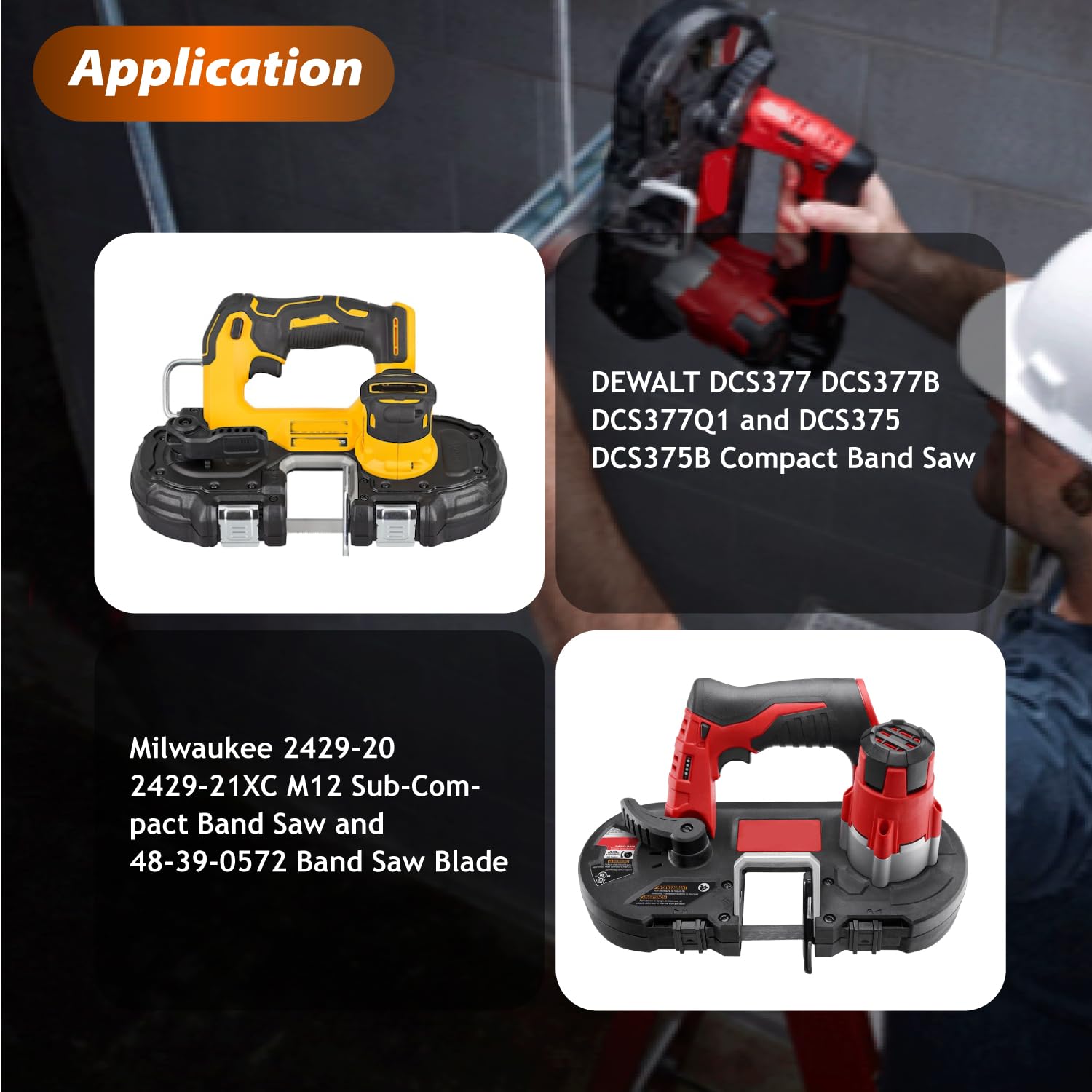 27 Inch Bandsaw Blades 18 TPI (5-Pack) for DeWalt DCS377 DCS377B DCS377Q1 DCS375 DCS375B Bandsaw and Milwaukee M12 2429-20 2429-21XC 48-39-0572 Portable Band Saw, 27" x 1/2" x 0.02"