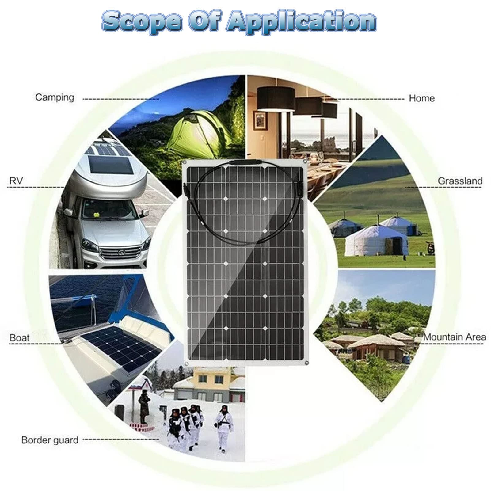 Pannelli Solari Flessibili 18V 400/800 Watt Pannello Solare Monocristallino, Modulo Solare Ad Alta Efficienza Carica Fotovoltaica per Batteria Camper Barca Caravan e Altri Sistemi Fuori Griglia,800W