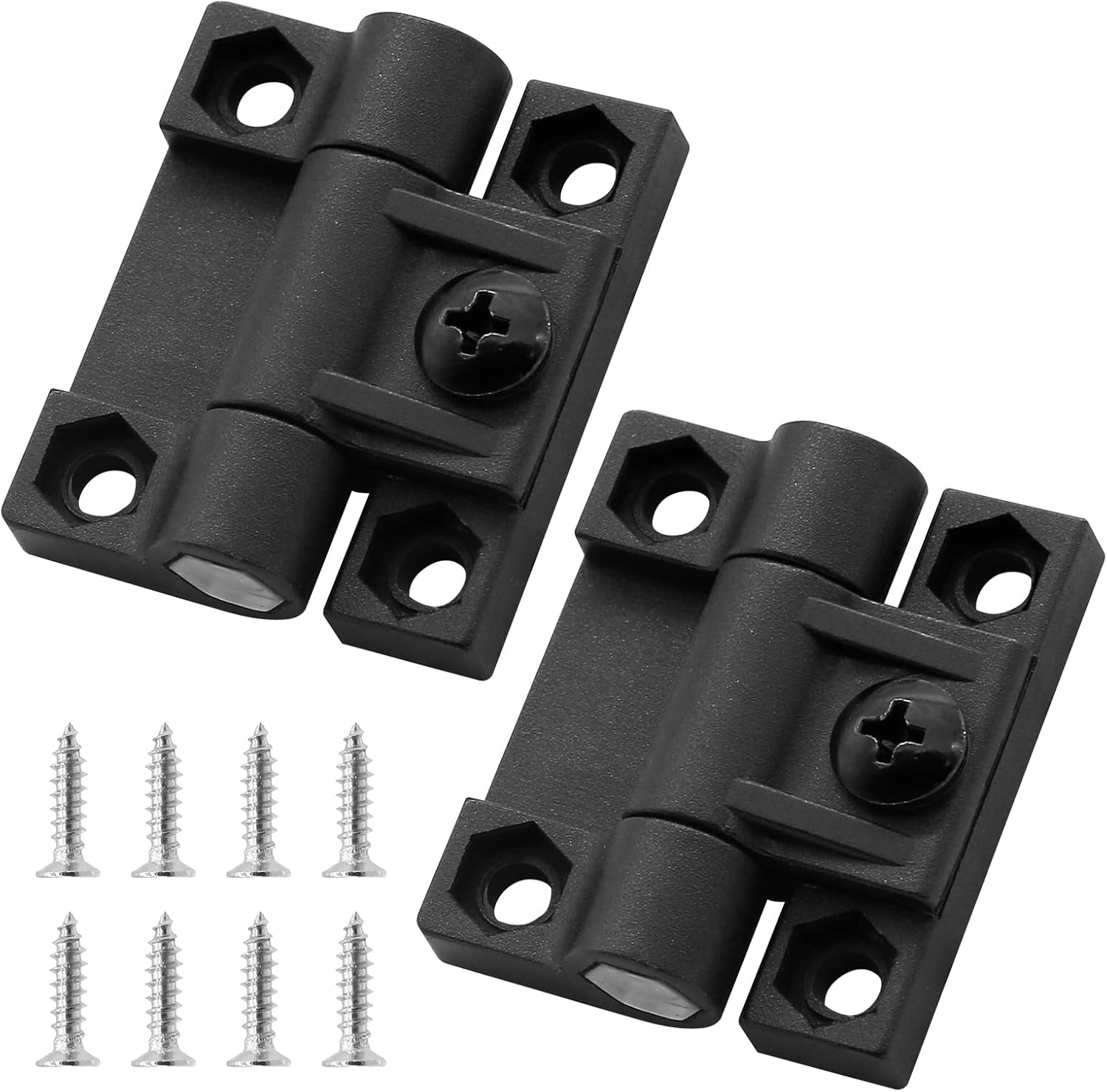 Bonsicoky 2pcs E6-10-301-20 Adjustable Torque Position Control Black Hinges for Cabinets, Doors & Gates with Screws