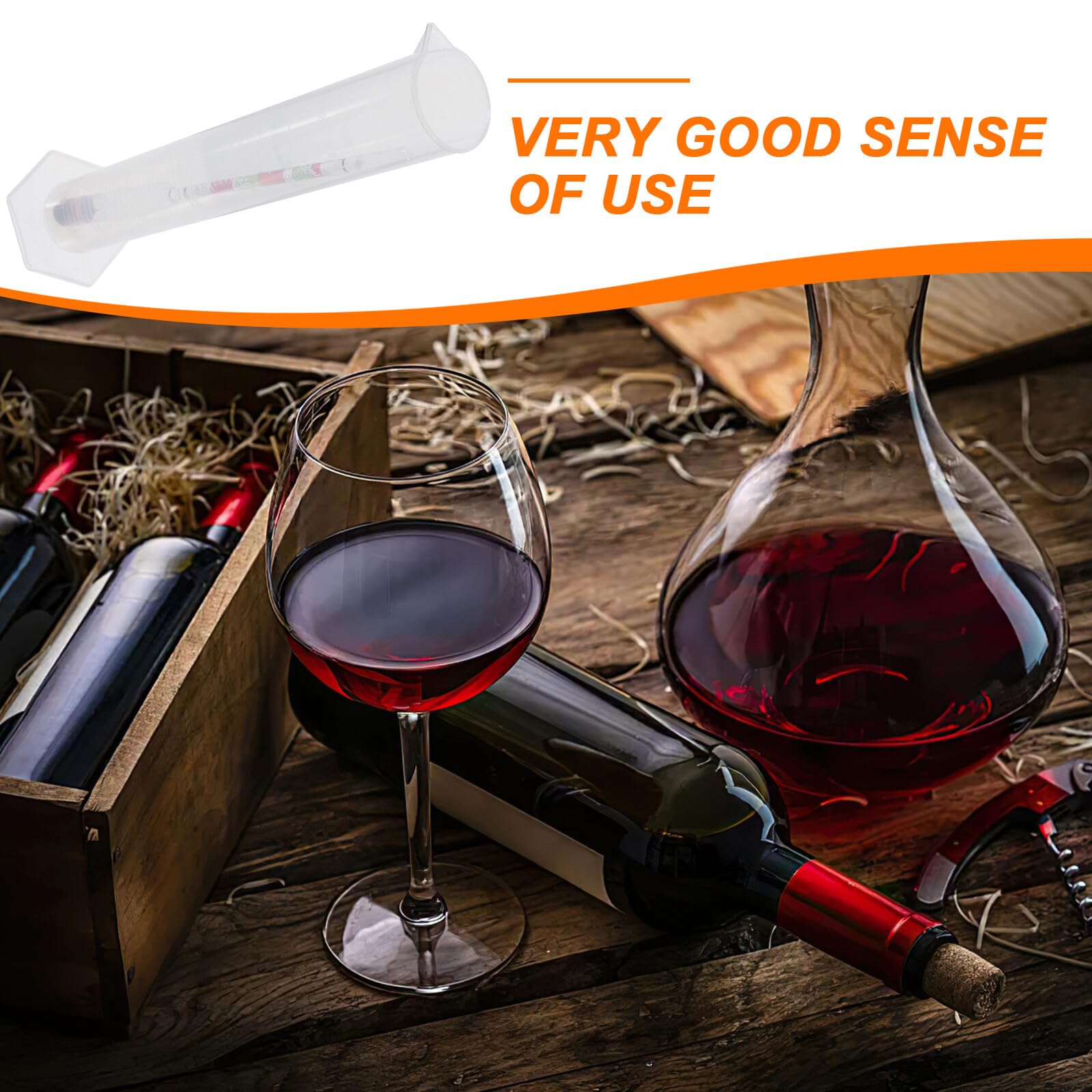 Homoyoyo Idrometro Alcolometro Professionale per Vino Birra e Liquori Misuratore Gradi Zucchero con Scala Precisa in Vetro Strumento Affidabile per Fermentazione e Controllo Alcool