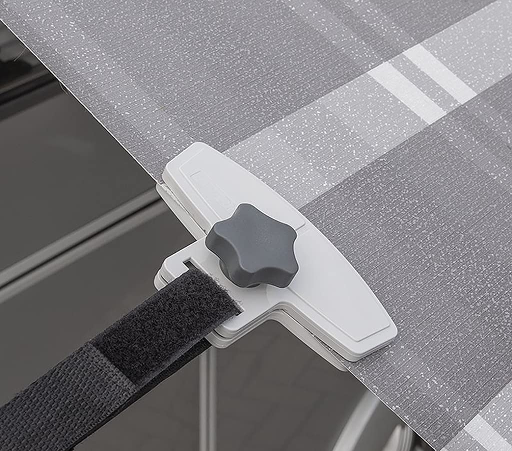Set Di 2 Morsetti Anti Sventolio Per Tende Da Sole E Tappeti - Con Cinghie Regolabili 30 E 70 Cm - Per Roulotte E Camper