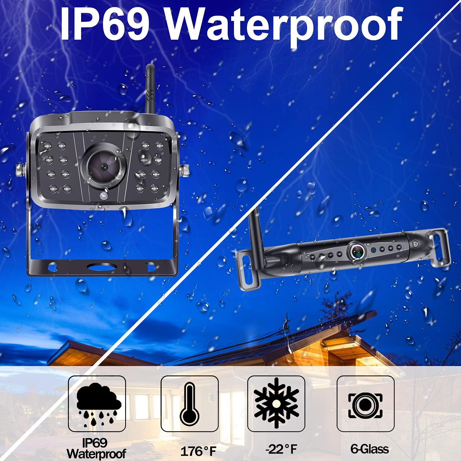 IP69 Waterproof camera and monitor with temperature resistance