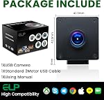 ELP Global Shutter USB Camera Wide Angle Webcam for Computer 1080P 90fps Lightburn Camera for Laser Engraver USB2.0 PC Camera High Frame USB Security Camera for Raspberry Pi (110° low distortion lens)