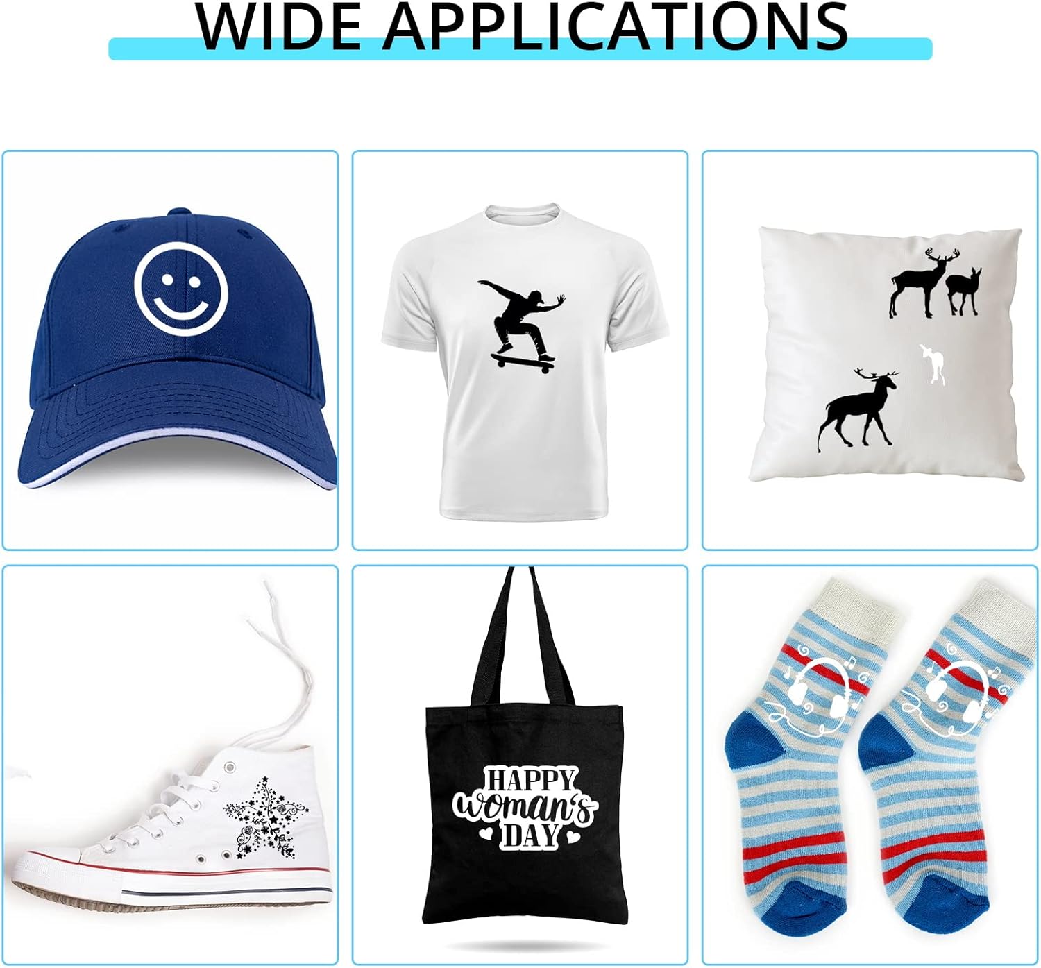 HTVRONT Heat Transfer Vinyl Rolls - 2 Rolls 12" x 20ft White Iron on Vinyl for Shirts, White HTV for All Cutting Machines - Easy to Cut & Weed for Craft Heat Transfer Design