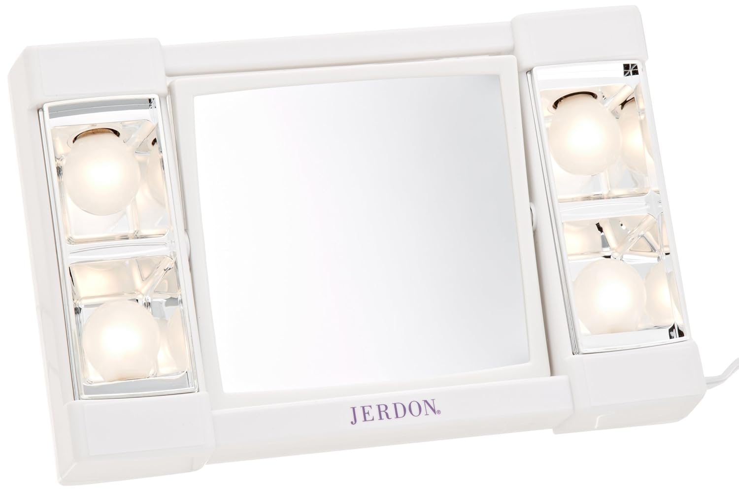 JERDON TwoSided Makeup Mirror with Lights Vanity Mirror